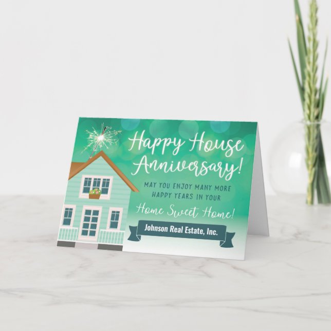 Happy House Anniversary From Realtor Thank You Car (Front)
