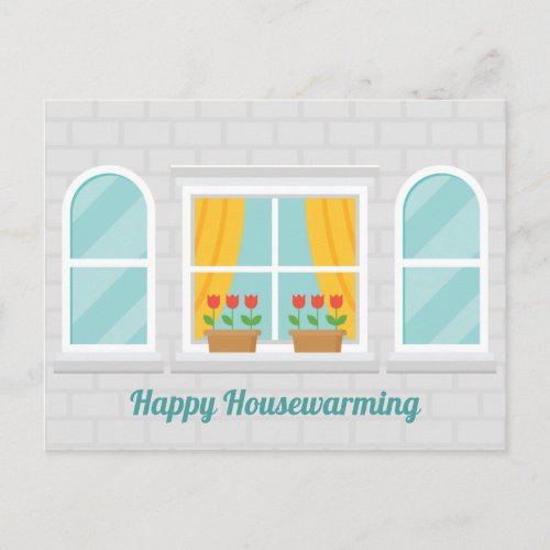 Happy Housewarming Cute Home Real Estate Company Postcard