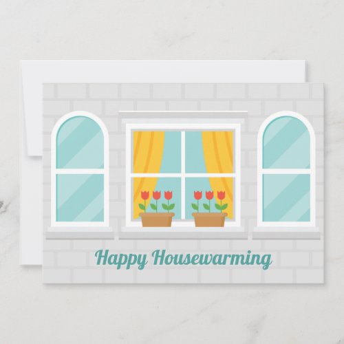 Happy Housewarming Cute Real Estate Company Card
