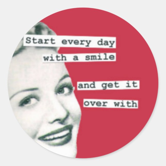 Happy Housewife Retro Humor Sticker (Front)