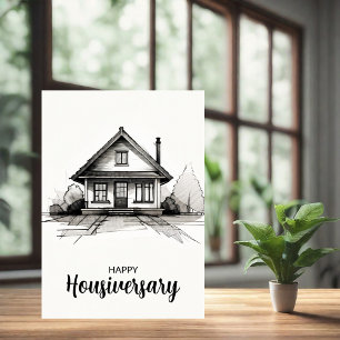 Happy Housiversary Card, Detached Home Sketch Card