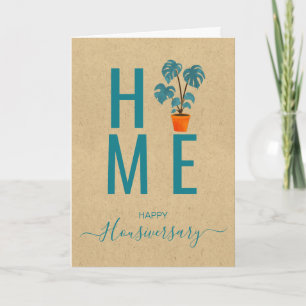 Happy Housiversary Card, HOME Heart Typography Card