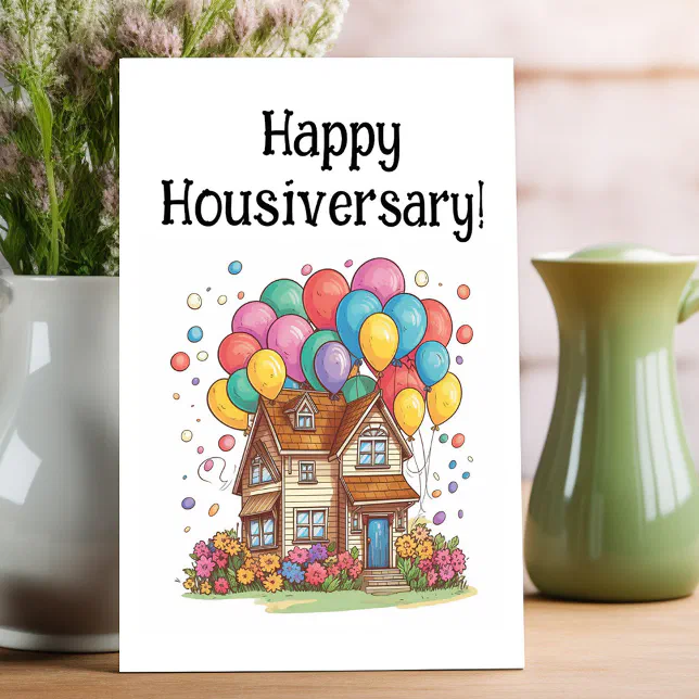 Happy Housiversary Day Home Anniversary Note Card | Zazzle