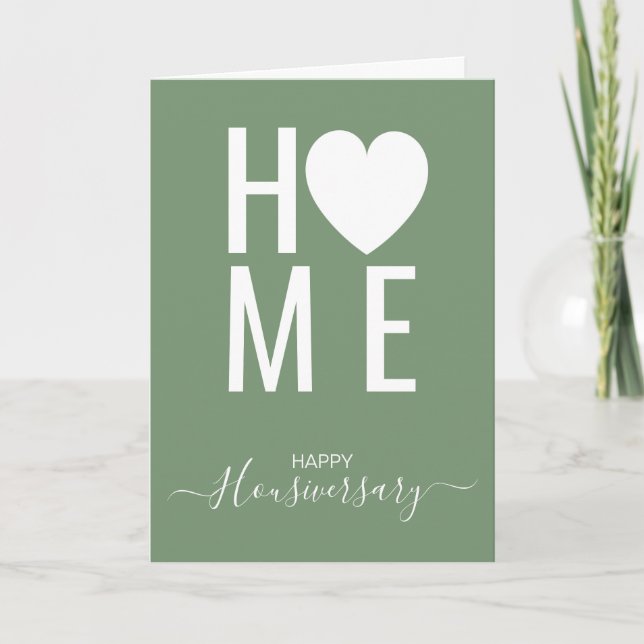 Happy Housiversary HOME Heart Typography Card (Front)