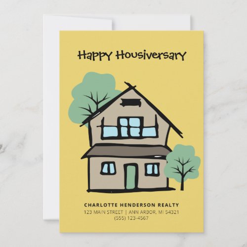 Happy Housiversary Modern Client Home Anniversary Card