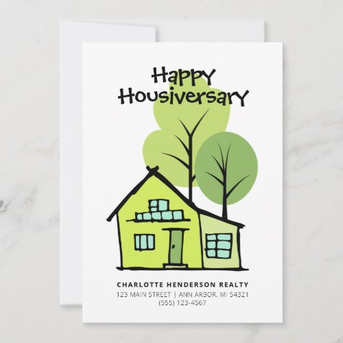 Happy Housiversary Modern Client Home Anniversary  Card