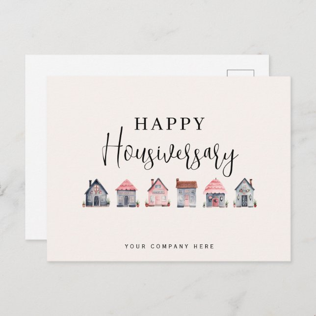 Happy Housiversary Real Estate Postcard (Front/Back)