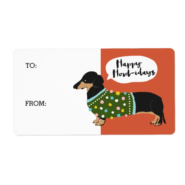 Happy Howl-idays Label (Front)