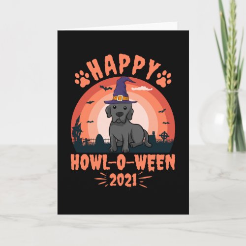 Happy Howl O Ween 2021 Black Lab Card