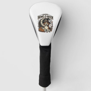 Happy Howl-O-Ween Beagle Witch Hat Halloween Shirt Golf Head Cover