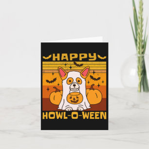 Happy Howl-o-ween Corgi Halloween Costume  Card