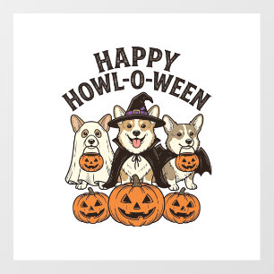 Happy Howl-O-Ween Corgi Halloween Dog Vector Desig Floor Decals