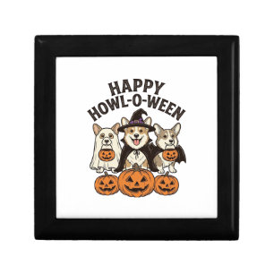 Happy Howl-O-Ween Corgi Halloween Dog Vector Desig Gift Box