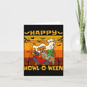 Happy Howl-O-Ween Dachshund Dog Halloween Costume Card