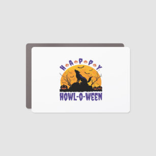 Happy Howl O Ween Howling Halloween Dog Essential Car Magnet
