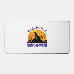 Happy Howl O Ween Howling Halloween Dog Essential Desk Mat