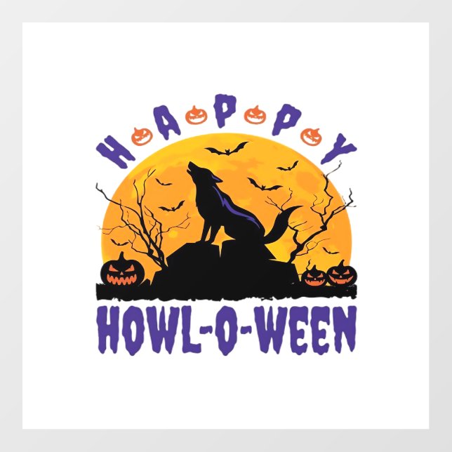 Happy Howl O Ween Howling Halloween Dog Essential  Floor Decals (Front)