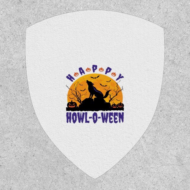 Happy Howl O Ween Howling Halloween Dog Essential  Patch (Front)