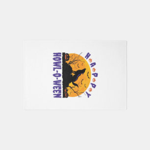 Happy Howl O Ween Howling Halloween Dog Essential Rug