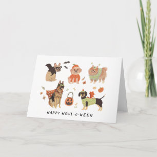 Happy Howl-o-ween Painted Dogs Halloween Card