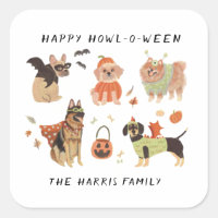Happy Howl-o-ween Painted Dogs Halloween Food Labe