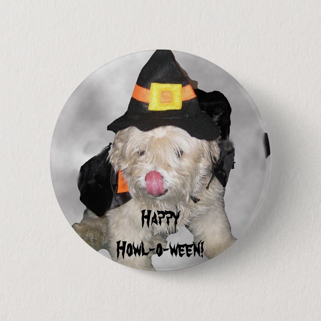 Happy Howl-o-ween! Pinback Button (Front)
