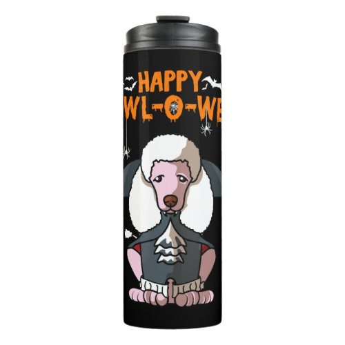 Happy Howl_o_ween Poodle Dracula Vampire Dog Costu Thermal Tumbler