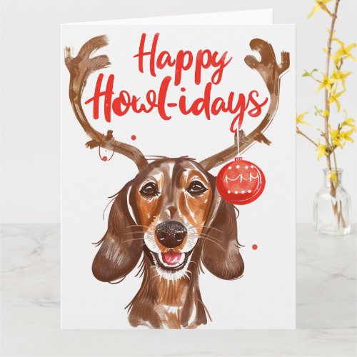 Happy Howli_Days Dachshund Christmas Card