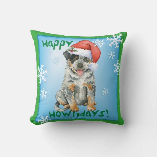 Happy Howliday ACD Throw Pillow (Front)