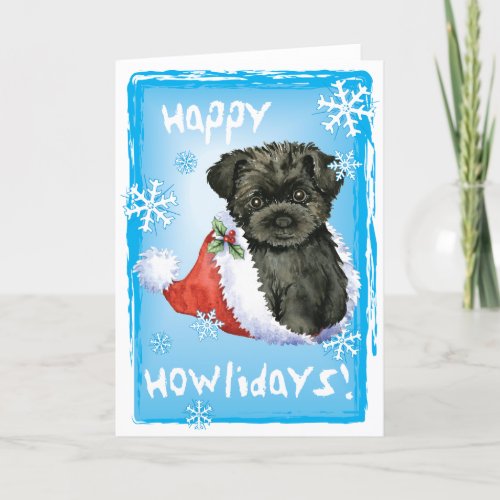 Happy Howliday Affenpinscher Holiday Card