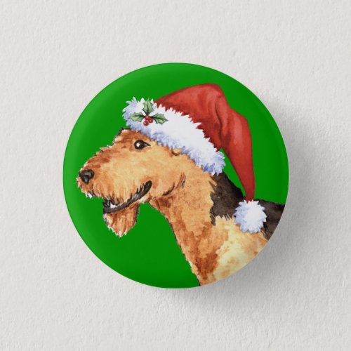 Happy Howliday Airedale Pinback Button
