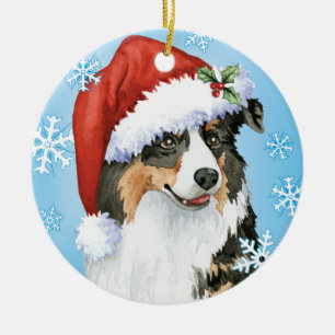 Happy Howliday Aussie Ceramic Ornament