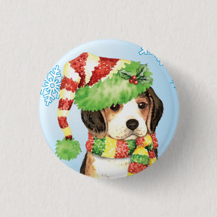 Happy Howliday Beagle Pinback Button