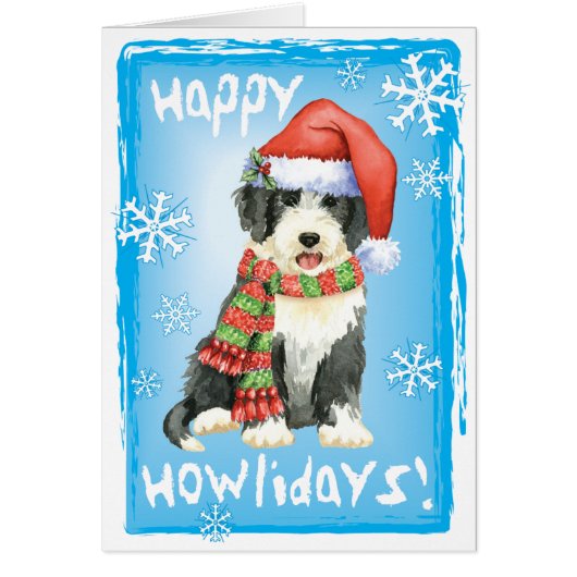 Happy Howliday Beardie Cards (Front)