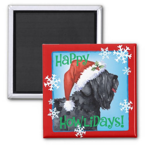 Happy Howliday Black Russian Terrier Magnet