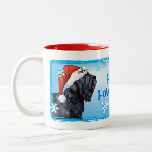 Happy Howliday Black Russian Terrier Two_Tone Coffee Mug