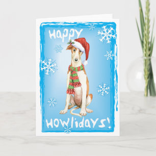 Happy Howliday Borzoi Holiday Card
