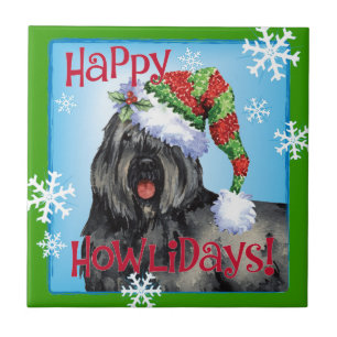 Happy Howliday Bouvier Ceramic Tile