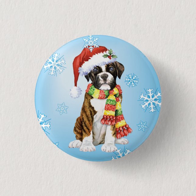 Happy Howliday Boxer Button (Front)