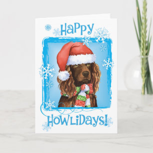 Happy Howliday Boykin Spaniel Holiday Card