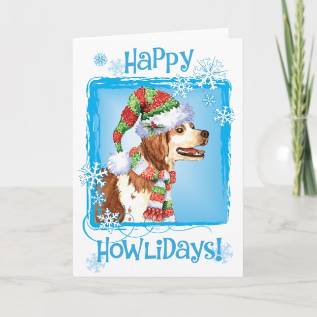Happy Howliday Brittany Holiday Card (Front)