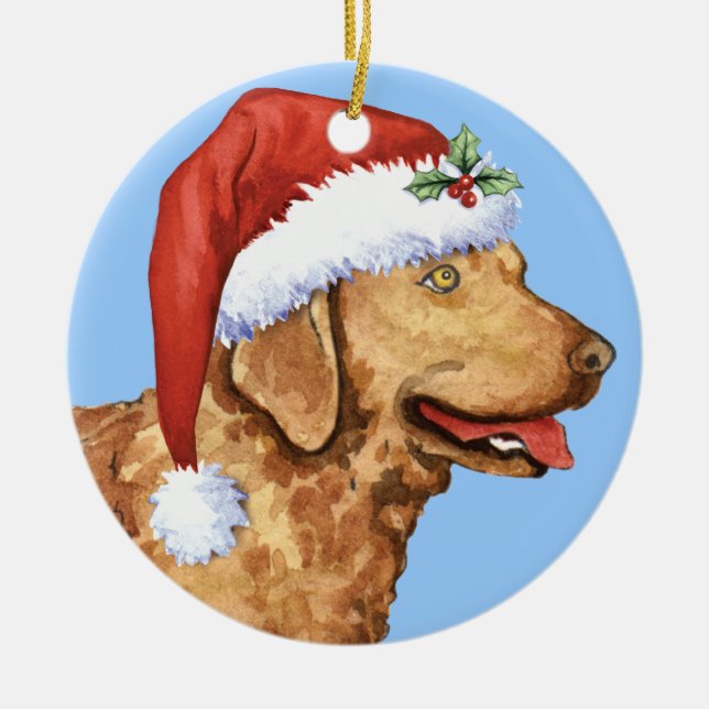 Happy Howliday Chessie Ceramic Ornament (Front)