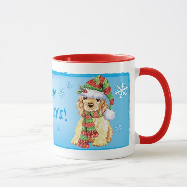 Happy Howliday Cocker Spaniel Mug (Right)