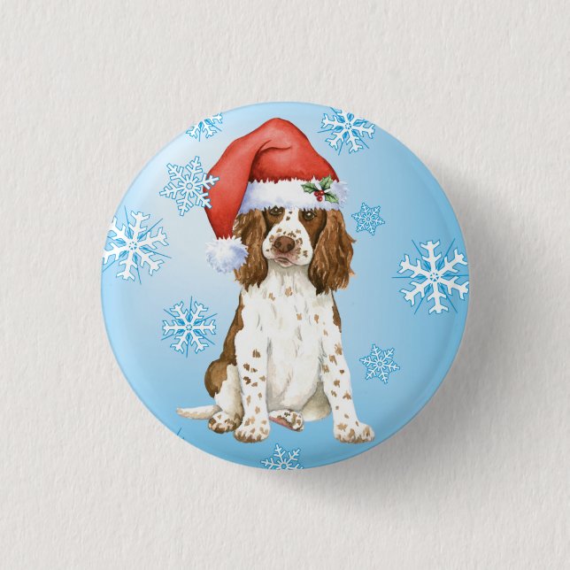 Happy Howliday English Springer Spaniel Pinback Button (Front)