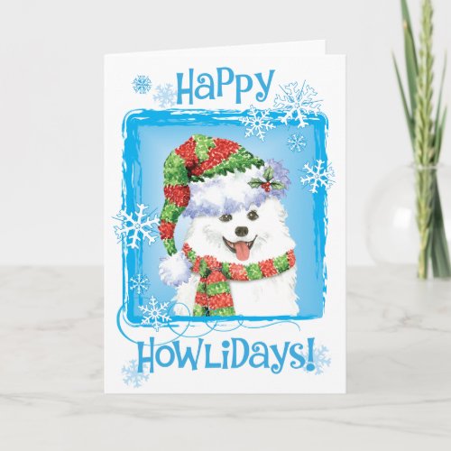 Happy Howliday Eskimo Dog Holiday Card