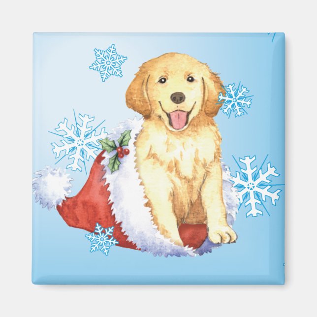 Happy Howliday Golden Retriever Magnet (Front)