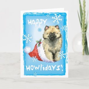 Happy Howliday Keeshond Holiday Card