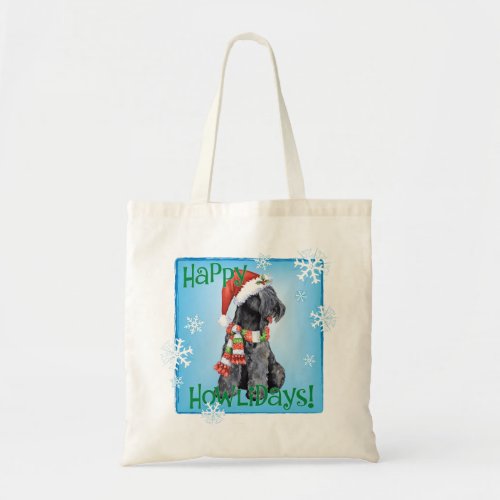 Happy Howliday Kerry Blue Terrier Tote Bag
