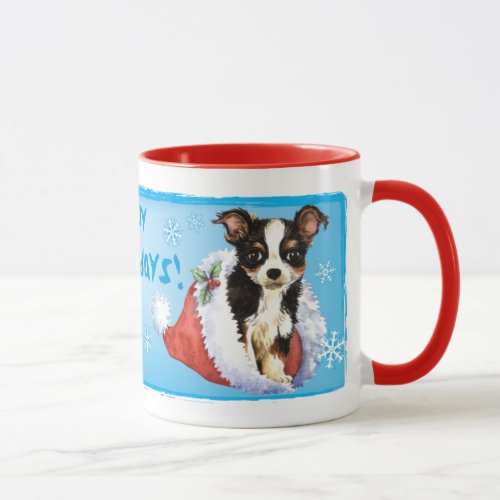 Happy Howliday Long Coat Chihuahua Mug