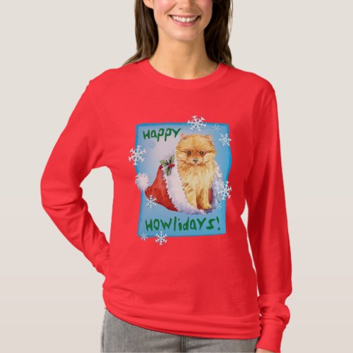 Happy Howliday Pomeranian T_Shirt